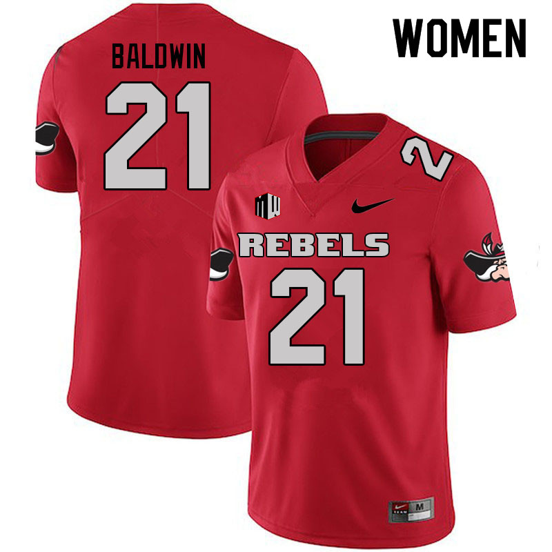 Women #21 Johnathan Baldwin UNLV Rebels College Football Jerseys Sale-Scarlet - Click Image to Close